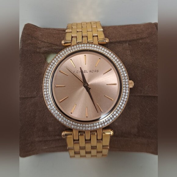 Michael Kors Darci Three-Hand Rose Gold-Tone Women's Watch MK3192 Quartz 7 Inch - Picture 2 of 16